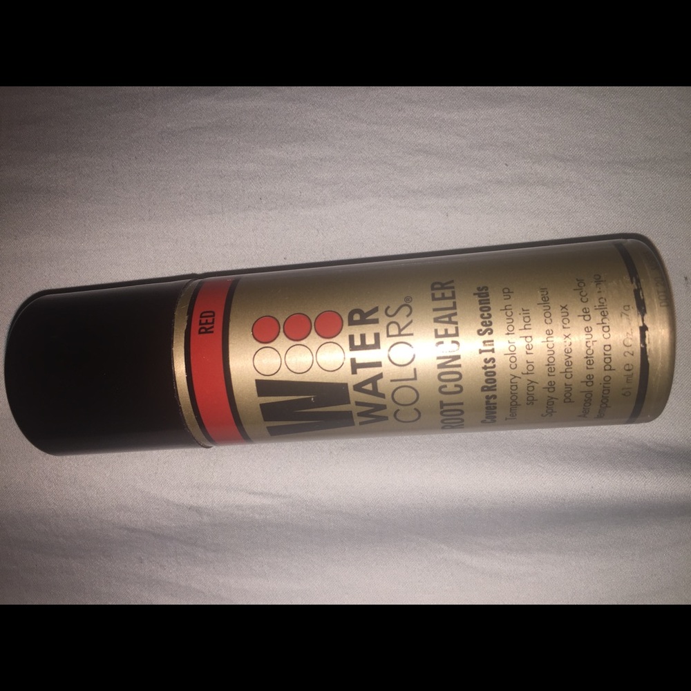 red watercolor roots concealer